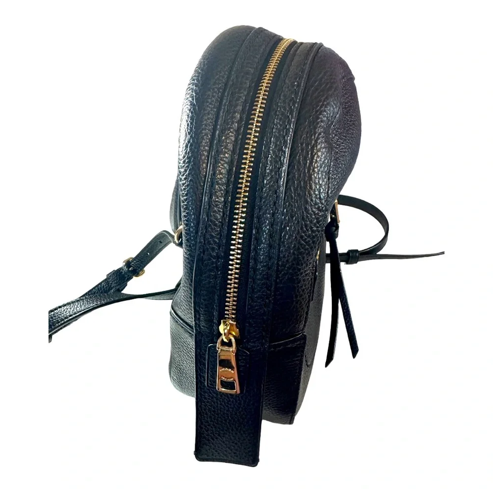 COACH - NWOT Black Leather Backpack/Crossbody. - Picture 6 of 7